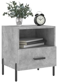 Comodini 2 pz grigio cemento 40x35x47,5 cm in legno multistrato