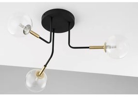 Jupiter 2039 - Lampadario a sospensione con supporto rigido BURANO 3xG9/10W/230V nero/oro/limpido