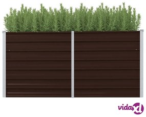 vidaXL Letto Rialzato Giardino Marrone 160x40x77 cm in Acciaio Zincato
