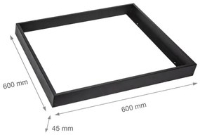 Telaio in metallo per l'installazione di pannelli LED 600x600 mm nero