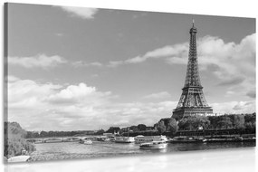 Quadro su tela – Panorama mozzafiato di Parigi in bianco e nero