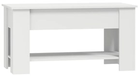 Tavolino da salotto bianco 101x49x52 cm in legno multistrato