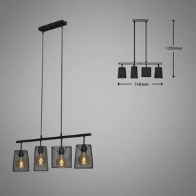 Brilo 4026-045 - Lampadario a sospensione con filo RETRO 4xE27/60W/230V