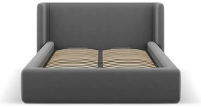 Letto matrimoniale imbottito grigio con contenitore con rete inclusa 200x200 cm Jason – Windsor &amp; Co Sofas