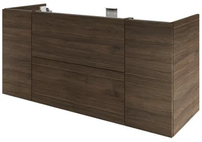 Mobile da bagno sotto lavabo SENSEA Neo Frame noce lucido L 135 x H 64 x P 48 cm 2 cassetti 2 ante, lavabo non incluso