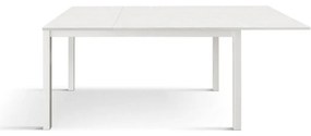 Tavolo TROPEA in legno, finitura bianco frassinato e base in metallo verniciato bianco, allungabile 160&#215;90 cm &#8211; 210&#215;90 cm