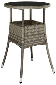 Set pranzo giardino 3 pezzi grigio polirattan