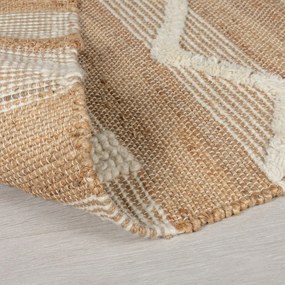 Passatoia bianca/di colore naturale in misto iuta tessuta a mano 60x230 cm Medina – Flair Rugs