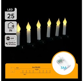 Aigostar - Catena luminosa natalizia LED 25xLED/3xAA 5m, bianco caldo