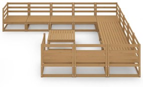 Set Divani da Giardino 12 pz in Legno Massello di Pino