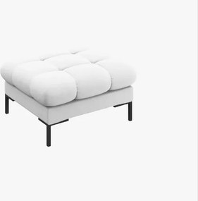 Pouf Mamaia in tessuto Bouclé gambe nere – 60×60 cm