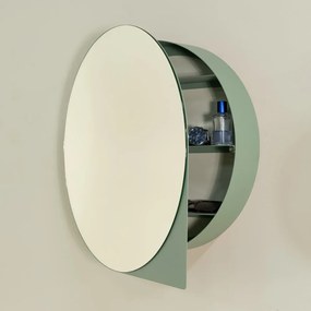 Mobile per bagno verde polveroso in metallo da appendere/con specchio 55x55 cm Sonnet – Spinder Design