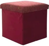 Pouf pieghevole 38x38 cm rosso