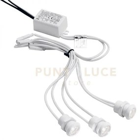 Gfa920c- modulo da 3 faretti led 3000k 450lm 3x1w d.2cm da incasso ...