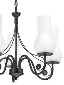 Brilagi - LED Lampadario a sospensione con catena COTTAGE 5xE14/40W/230V nero/bianco