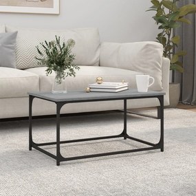 Tavolino grigio sonoma 80x50x40 cm in legno multistrato e ferro