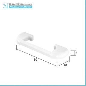 Set accessori a muro 7 pezzi in ABS bianco con doppio fissaggio Gioia
