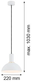 Argon 4220 - Lampadario a sospensione con filo SINES 1xE27/15W/230V d. 28 cm bianco
