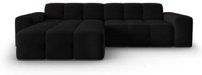 Divano angolare in velluto nero (angolo sinistro) Kendal - Micadoni Home