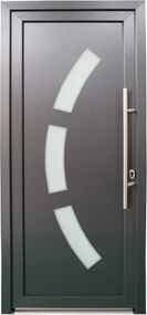 Portoncino d'ingresso 10007 L 80 x H 210 cm in PVC antracite, apertura spingere a sinistra, falso telaio non incluso