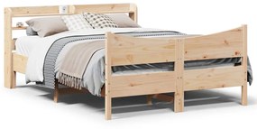 Giroletto Con Testiera 140x190 Cm İn Legno Massello Di Pino /