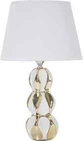 Lampada da Tavolo Glam Balls 28x46x28 cm in Ceramica Bianco/Oro...