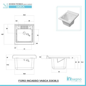 Mobile lavatoio grigio 45x50 cm vasca in resina e asse lavapanni Desya