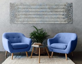 Quadro su tela – Mandala su sfondo grigio