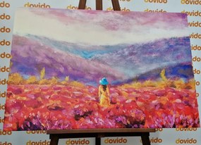 Stampa su tela – Ragazza in abito giallo