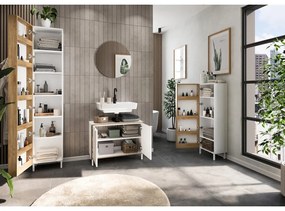 Mobile per bagno bianco alto e stretto 39x195 cm Topeka – Germania