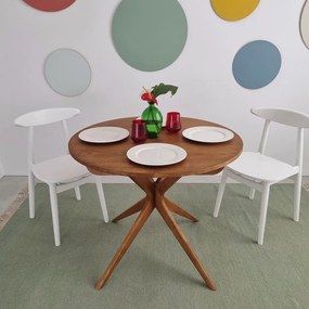 Tavolo da pranzo rotondo con effetto rovere allungabile con estensione ø 90 cm Jubi – Ragaba
