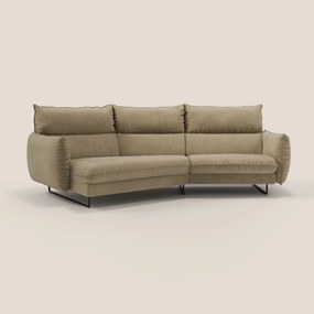 Monamour divano moderno angolare con opzione relax elettrico in microfibra smacchiabile impermeabile T11 beige