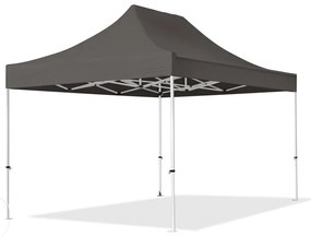 TOOLPORT 3x4,5m gazebo pieghevole con laterali (finestre panoramiche), ECONOMY acciaio, grigio scuro - (59045)