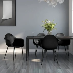 Sedie Da Pranzo 4 Pz Nere İn Pp /