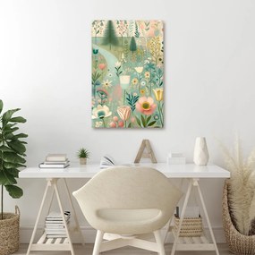 Quadro su tela – Prato fiorito magico ai bordi della foresta