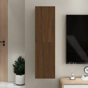 Mobile porta tv a parete rovere marrone 30,5x30x110 cm