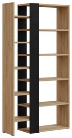 Libreria in rovere decorato in nero e naturale 80x152 cm Axel - Marckeric