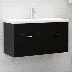 Mobile Con Lavabo Integrato Nero İn Legno Multistrato /