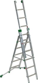 Scala a sfilo FACAL Super Prima in alluminio 3 rampe da 6 gradini portata massima 150 kg EN 131 per lavori fino a 5.10 m