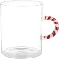 Mug natalizia in vetro 370 ml Candy Cane