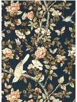 Sanderson Carta da parati Caverley - Indigo Blue/ Rowan Berry