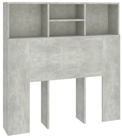 Testiera con contenitore grigio cemento 100x19x103,5 cm