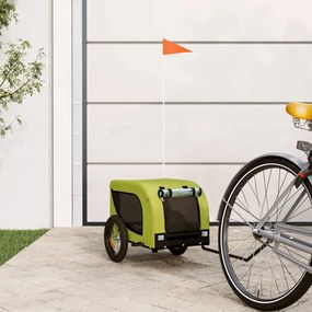 Rimorchio Da Bici Per Animali Verde E Nero Oxford E Ferro /