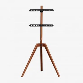 Supporto Treppiede Per Tv In Acciaio E Legno Curtiz Marrone Legno Castagno - Sklum