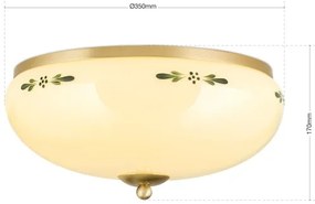 Orion DL 7-674 - Plafoniera LANDHAUS 3xE27/60W/230V diametro 35 cm ottone/beige