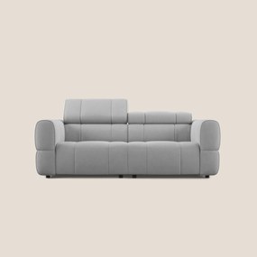 Giotto Divano modulare con opzione relax elettrico in microfibra effetto velluto impermeabile T09 grigio chiaro