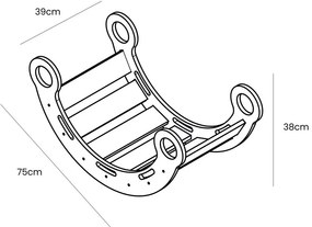 Arco a dondolo montessori beige/di colore naturale in pino massiccio 39x75x38 cm Montessori – Meowbaby