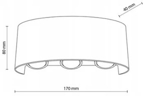 Applique a LED da esterno ARROW 6xLED/1W/230V IP54 nero
