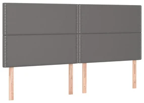 Testiere 4 pz grigie 100x5x78/88 cm in similpelle