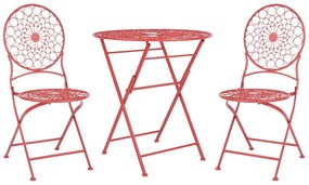 Set da balcone metallo rosso SCARIO Beliani